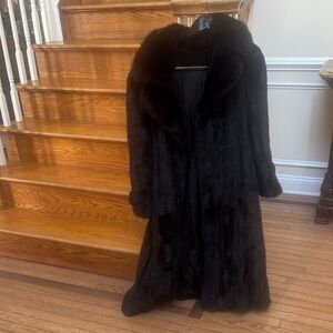 Long Dark Brown Full-Length Fur Coat